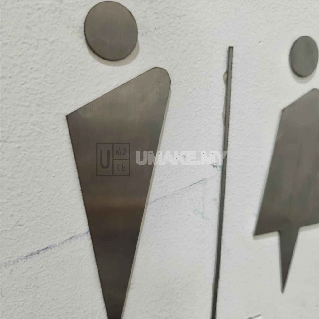 Stainless Steel Toilet Direction Sign