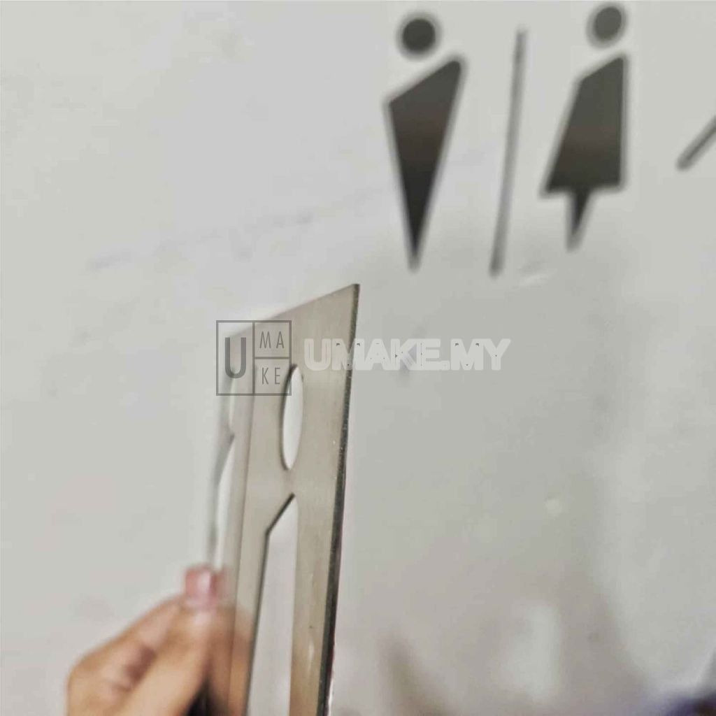 Stainless Steel Toilet Direction Sign