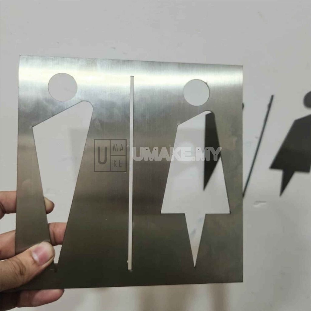 Stainless Steel Toilet Direction Sign
