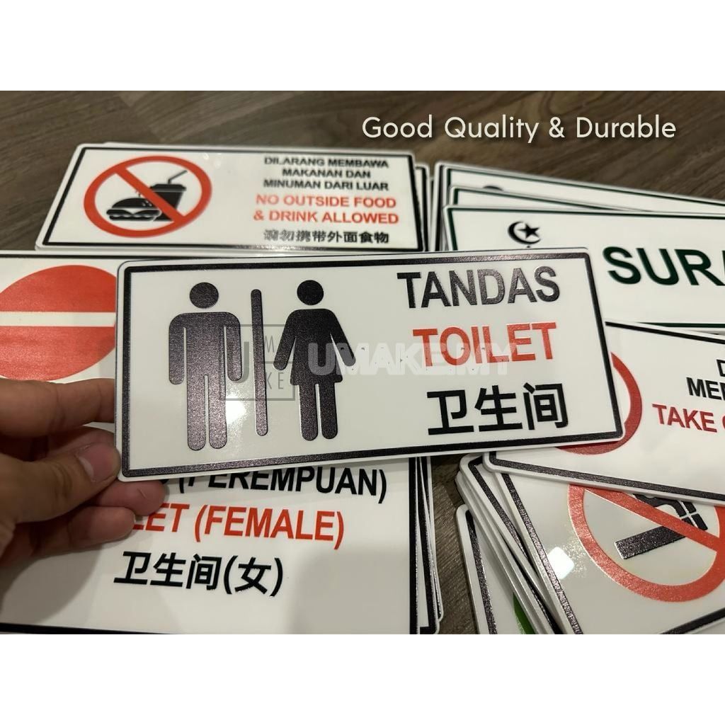 Trilingual Warning & Daily Sign