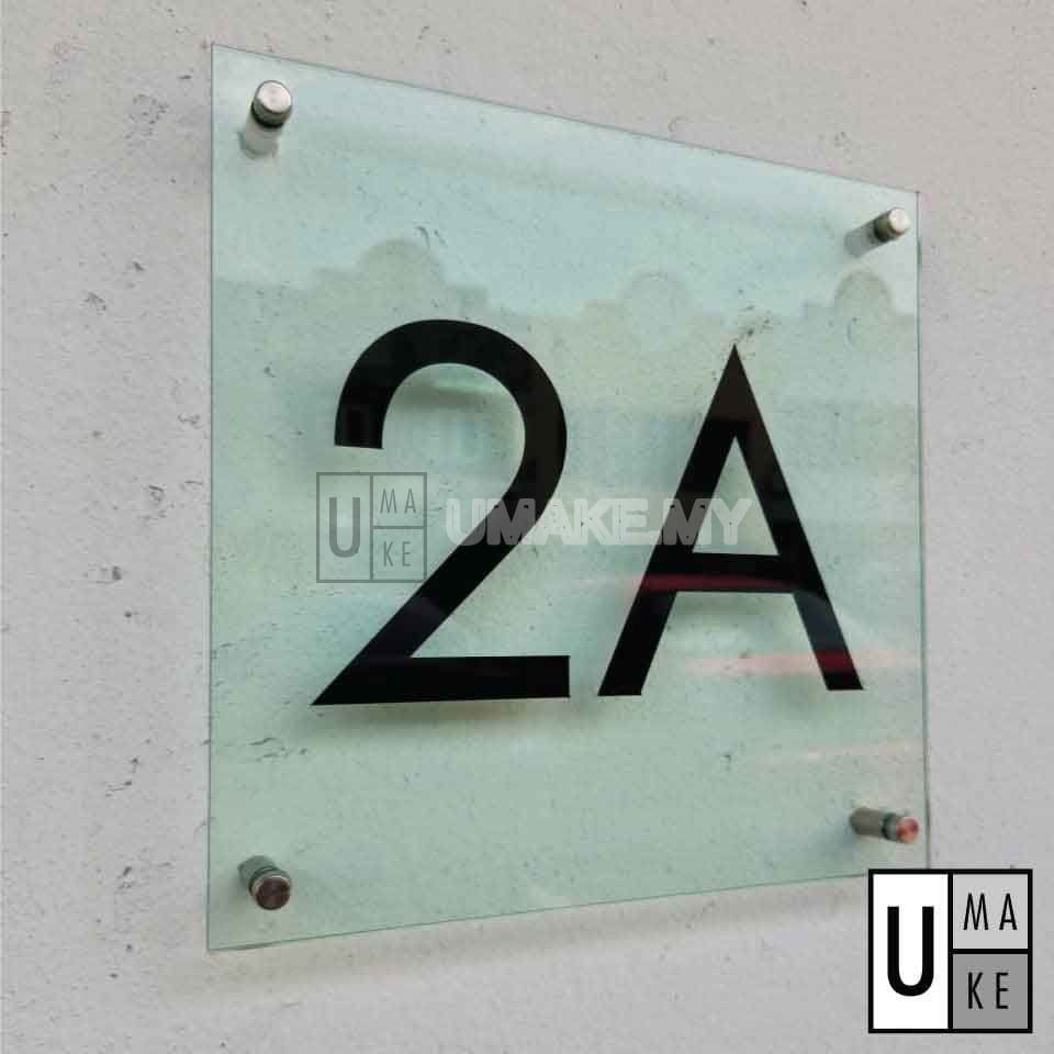 Glass-Effect Square House Number Plate
