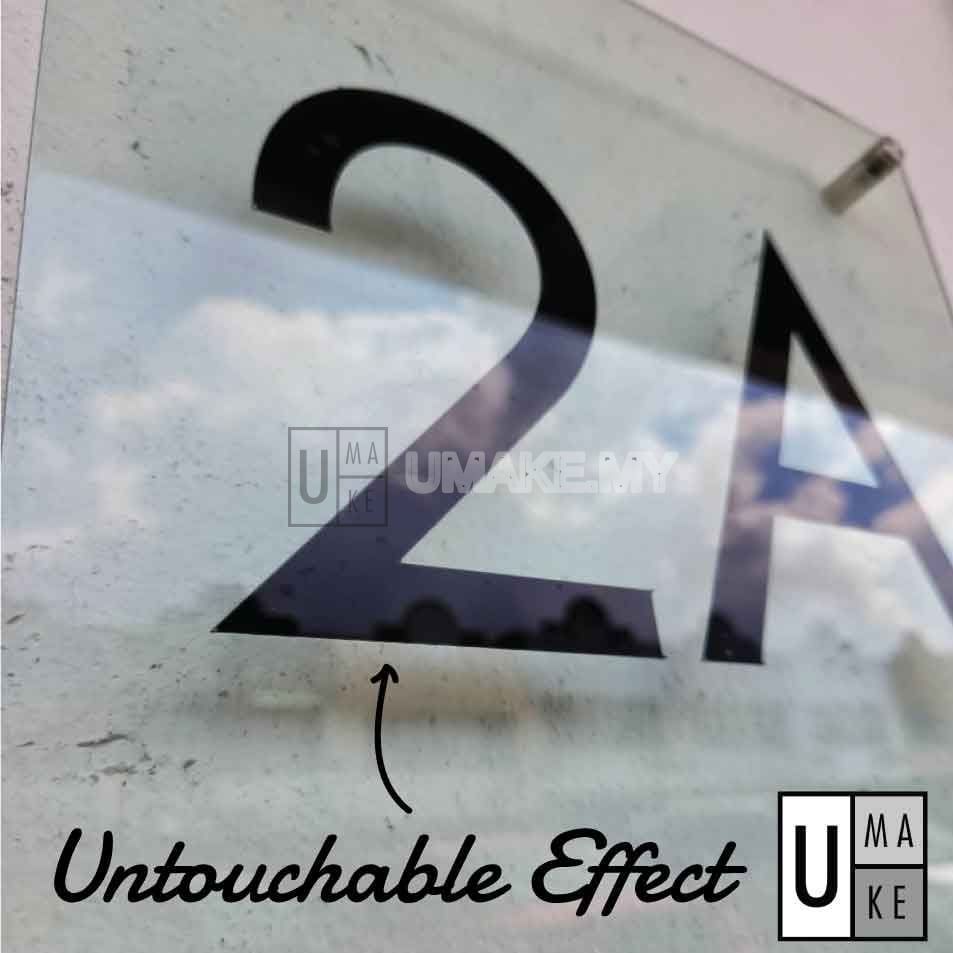 Glass-Effect Square House Number Plate