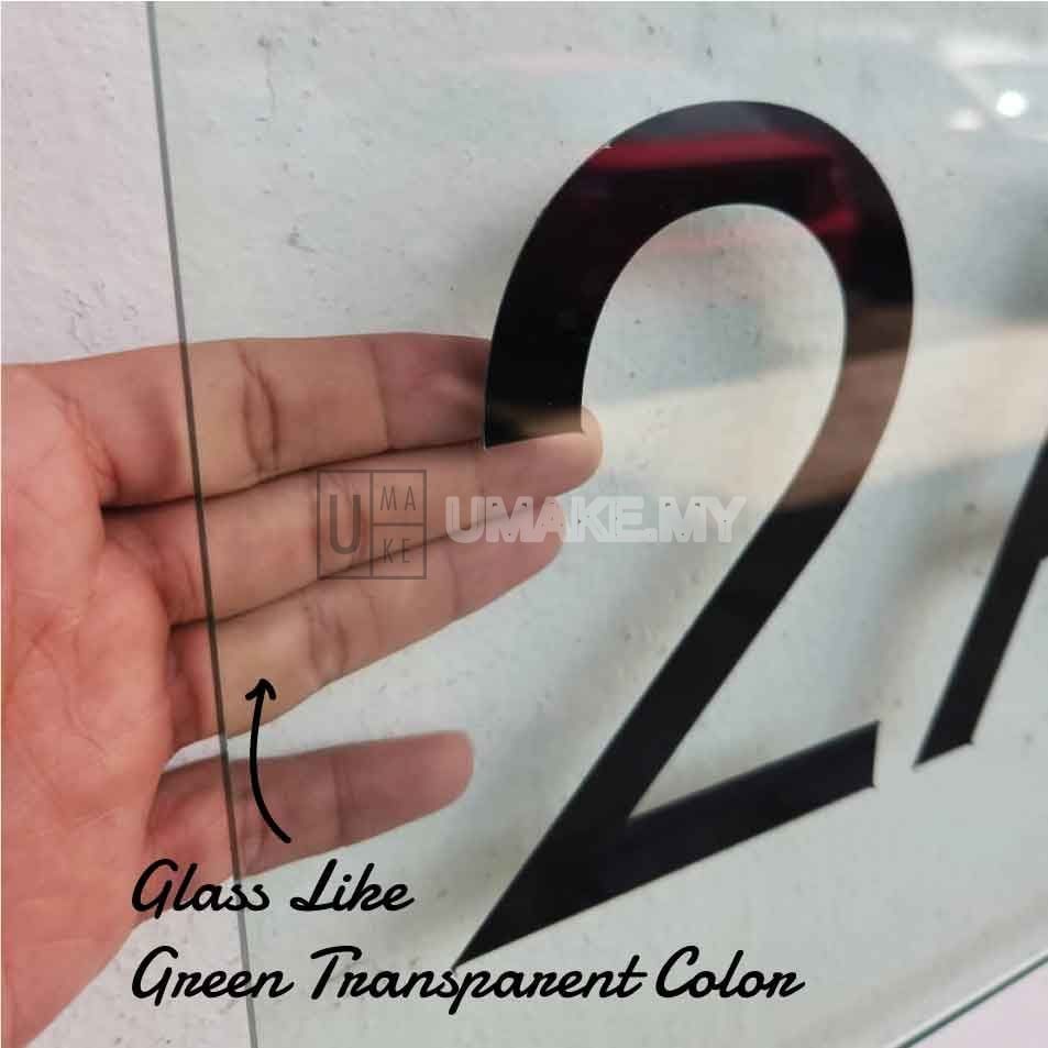 Glass-Effect Square House Number Plate