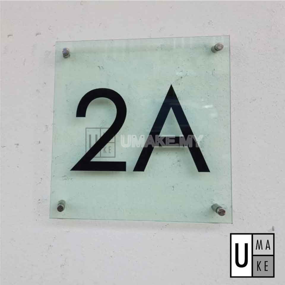 Glass-Effect Square House Number Plate