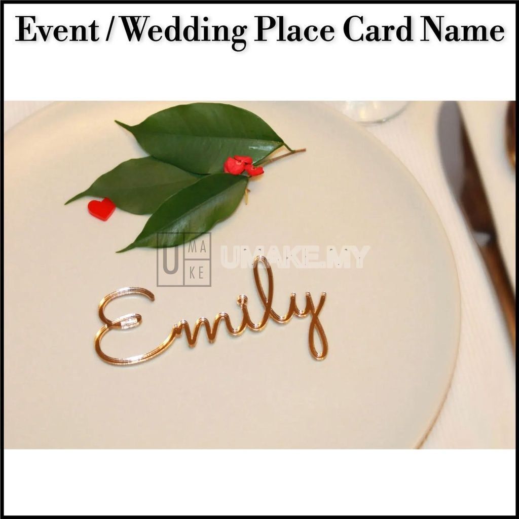 Acrylic Cut-Out Name Tag (Wedding / Party)