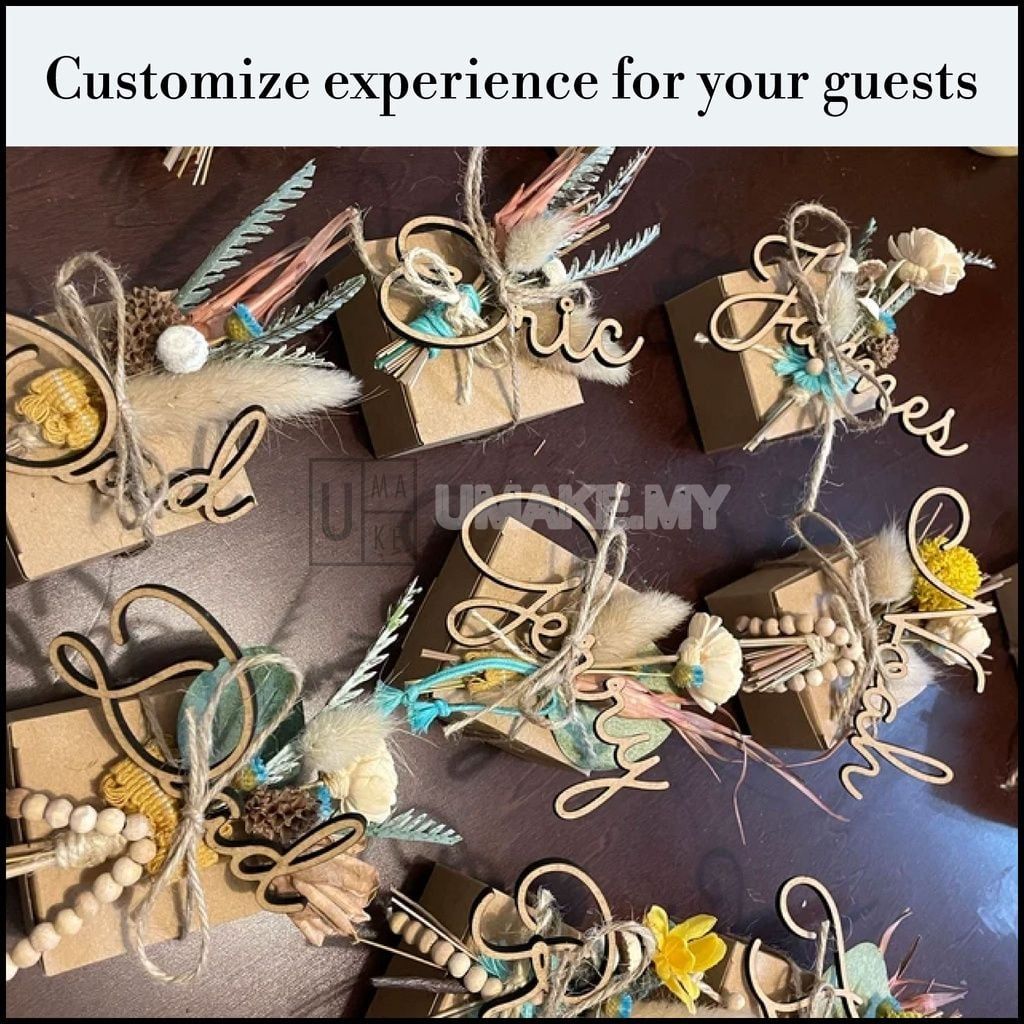 Acrylic Cut-Out Name Tag (Wedding / Party)