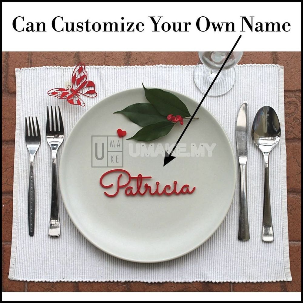 Acrylic Cut-Out Name Tag (Wedding / Party)