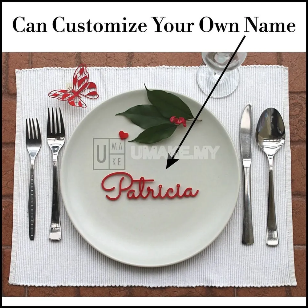 Acrylic Cut-Out Name Tag (Wedding / Party)