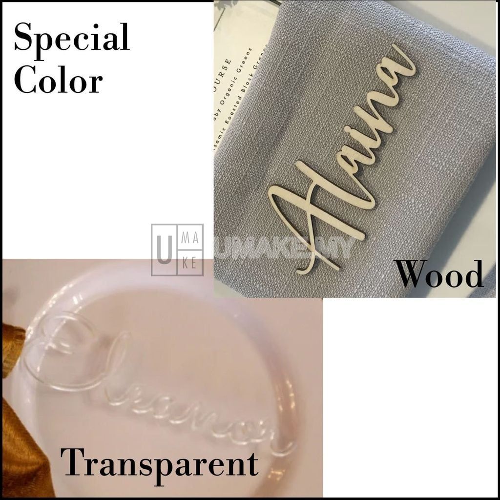 Acrylic Cut-Out Name Tag (Wedding / Party)