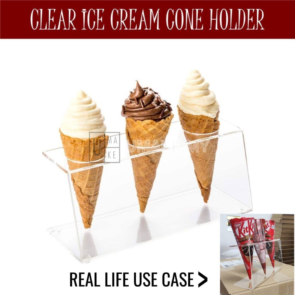 Acrylic Ice Cream Cone Holder (3-Slot)