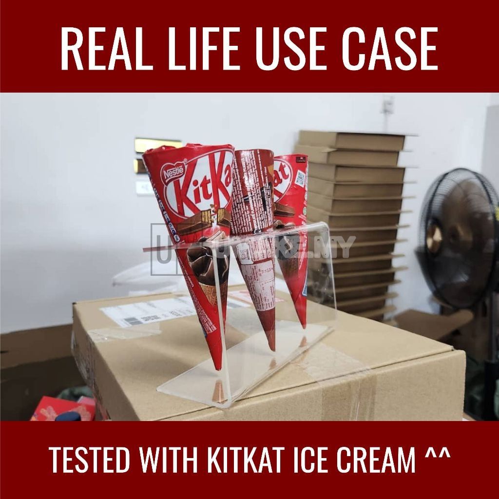 Acrylic Ice Cream Cone Holder (3-Slot)
