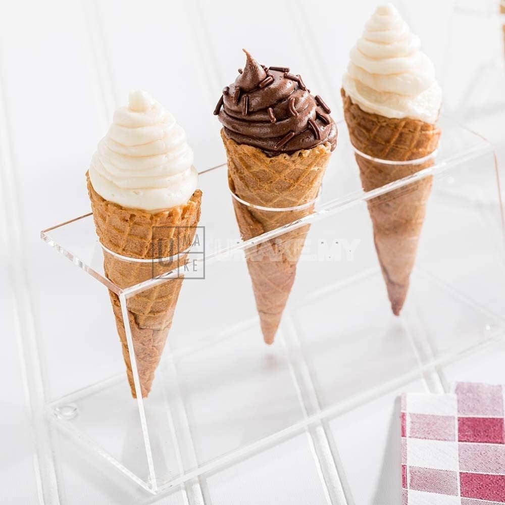 Acrylic Ice Cream Cone Holder (3-Slot)