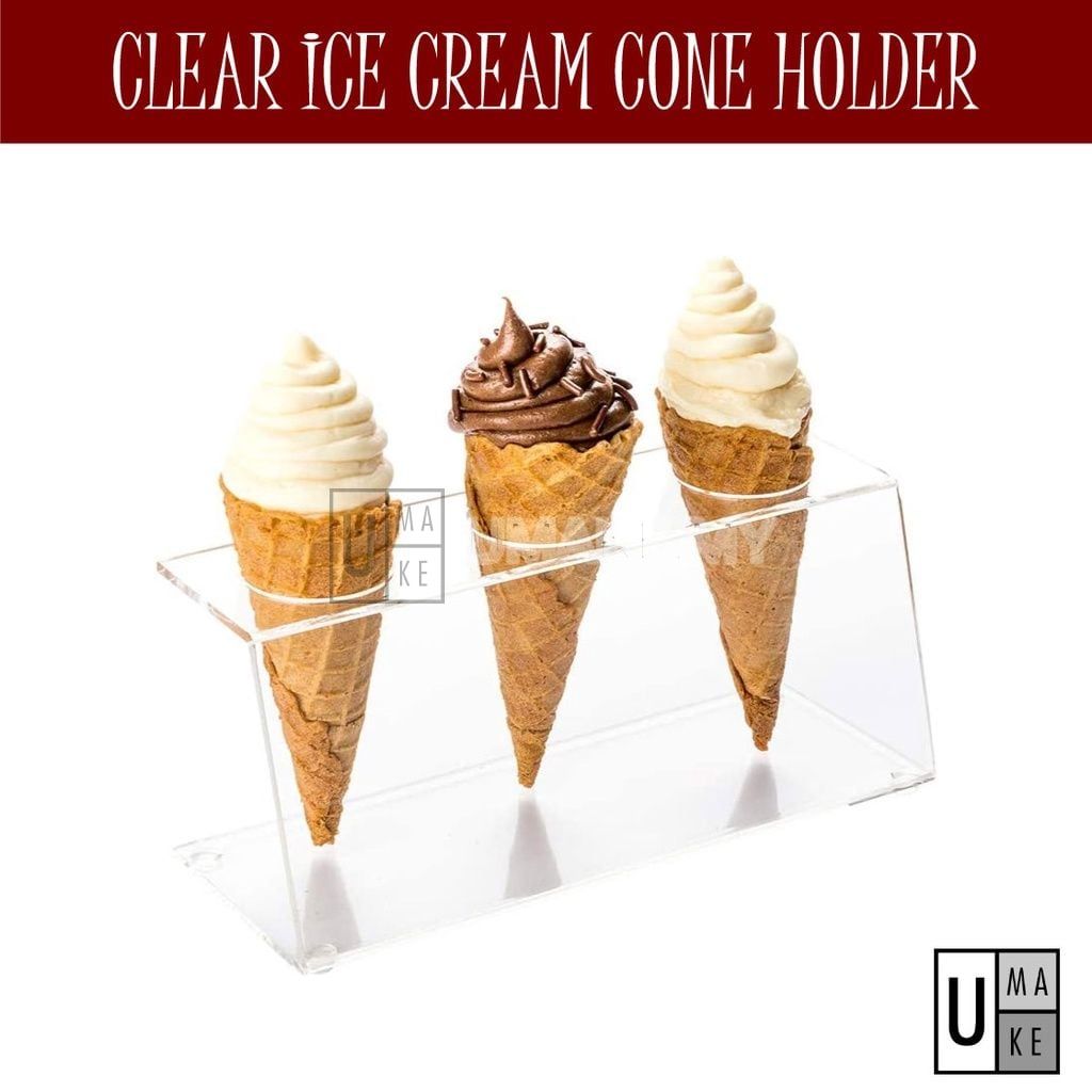 Acrylic Ice Cream Cone Holder (3-Slot)
