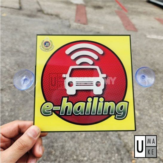 Acrylic E-Hailing Sign with Suction Cup (2pcs)