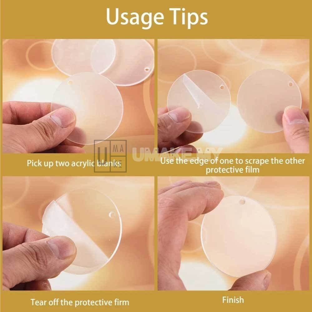 Clear Acrylic Blank Keychain (DIY, 10pcs)