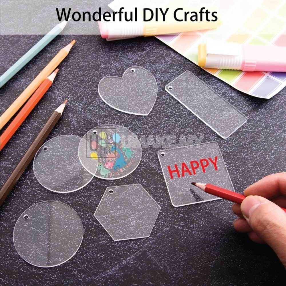 Clear Acrylic Blank Keychain (DIY, 10pcs)