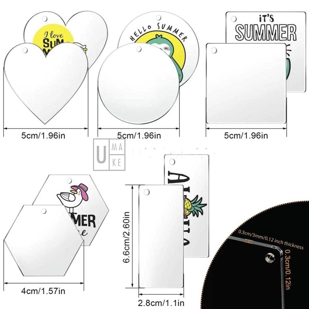 Clear Acrylic Blank Keychain (DIY, 10pcs)