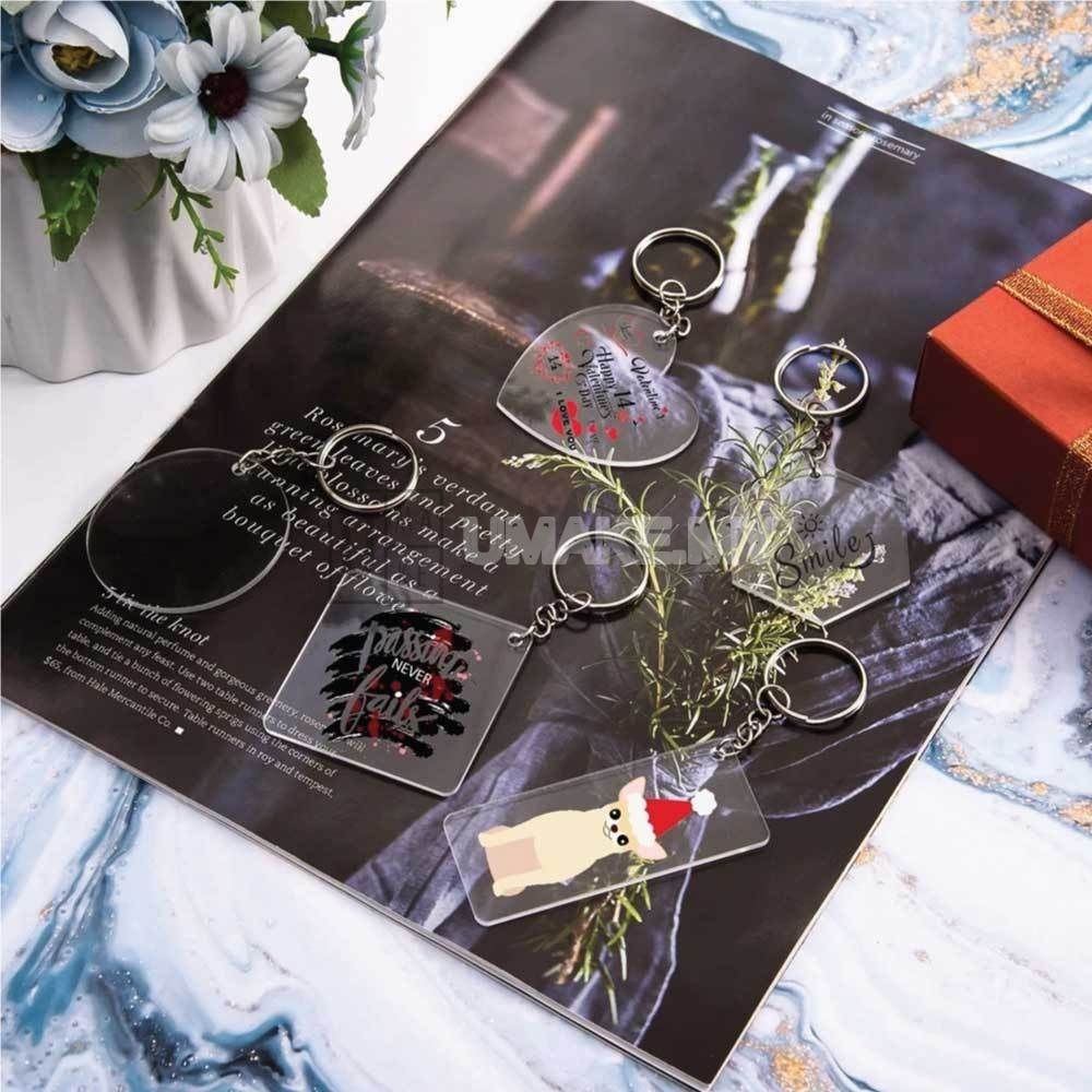 Clear Acrylic Blank Keychain (DIY, 10pcs)