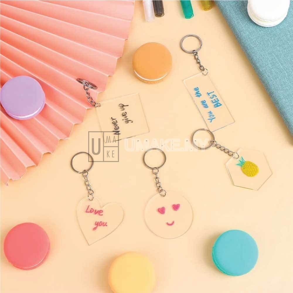 Clear Acrylic Blank Keychain (DIY, 10pcs)