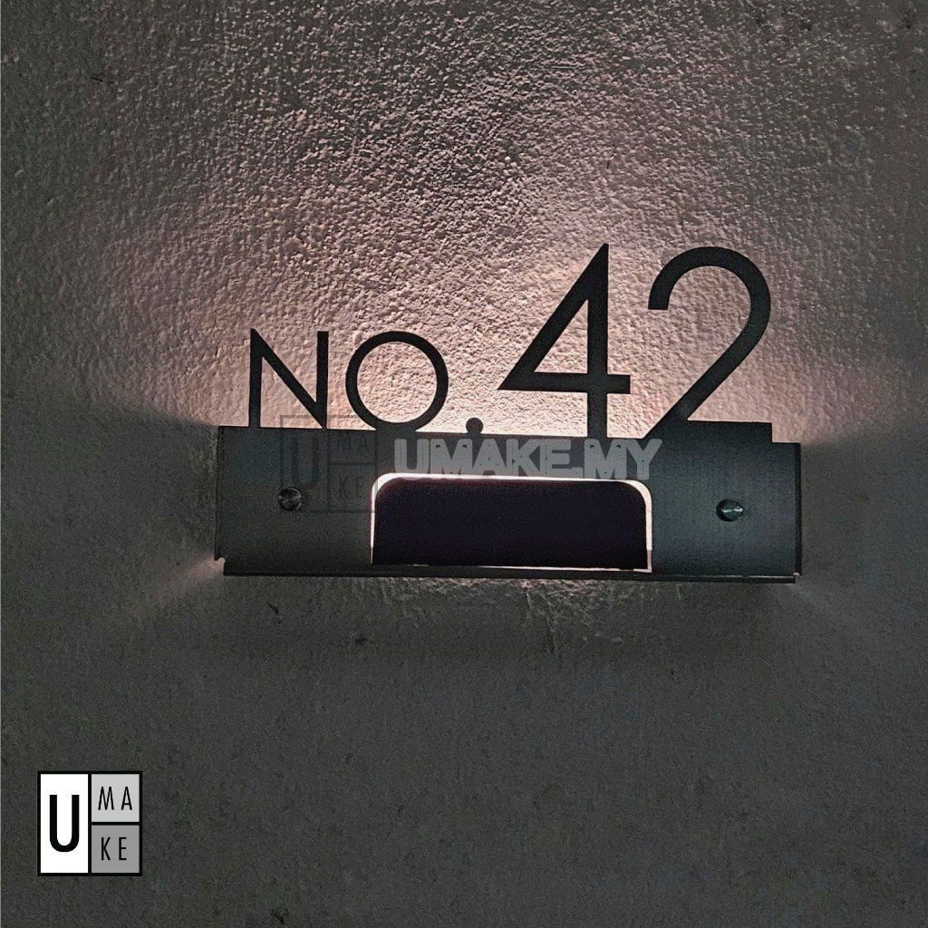 Solar LED Stainless Steel House Number Plate