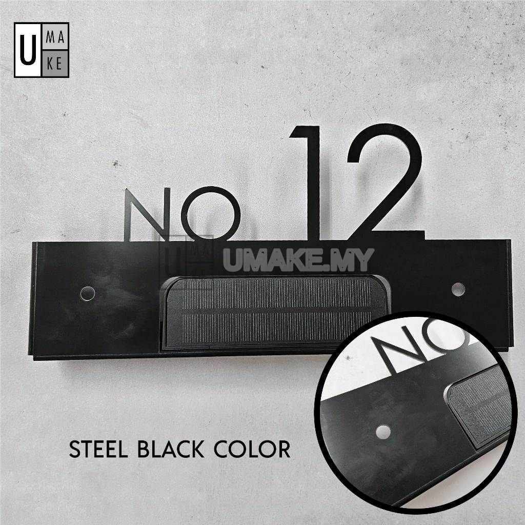 Solar LED Stainless Steel House Number Plate