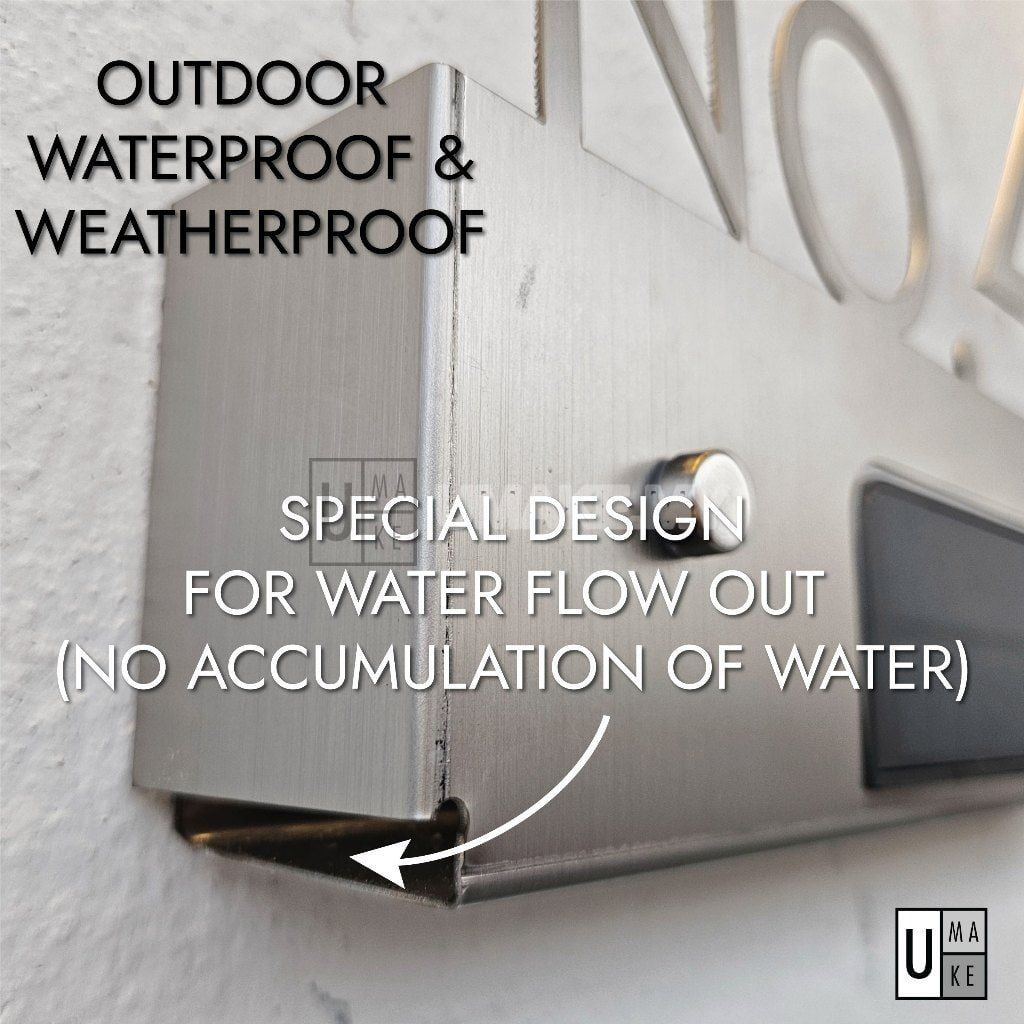 Solar LED Stainless Steel House Number Plate