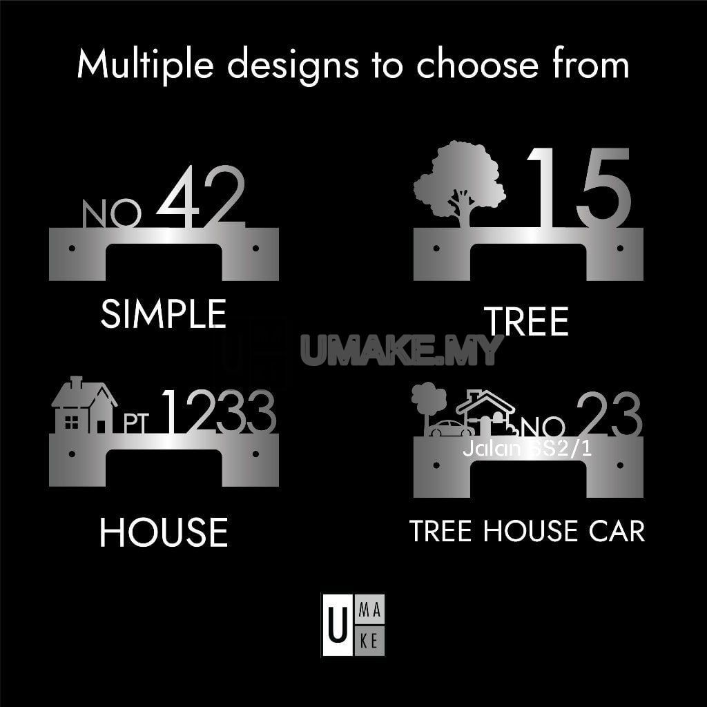 Solar LED Stainless Steel House Number Plate