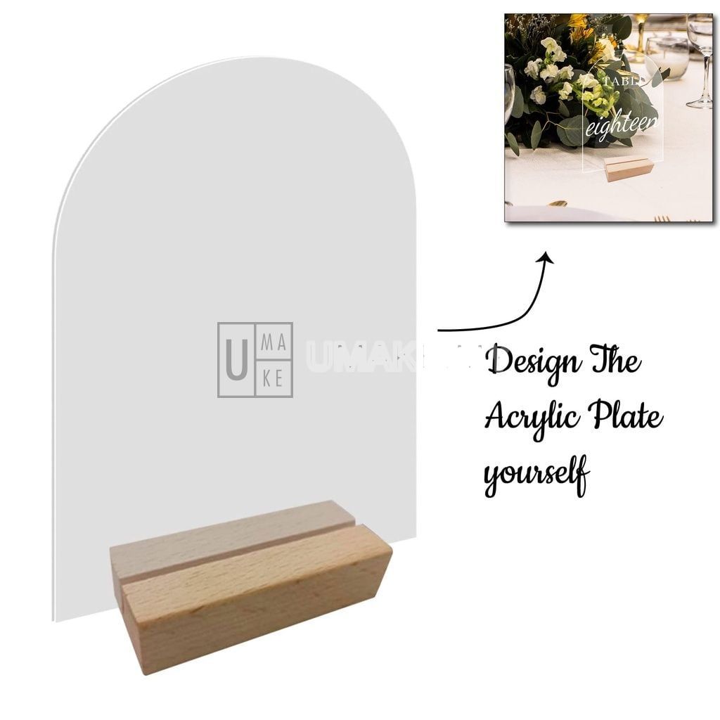 DIY Acrylic Table Number with Wooden Base