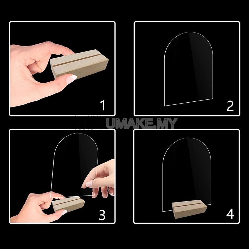 DIY Acrylic Table Number with Wooden Base
