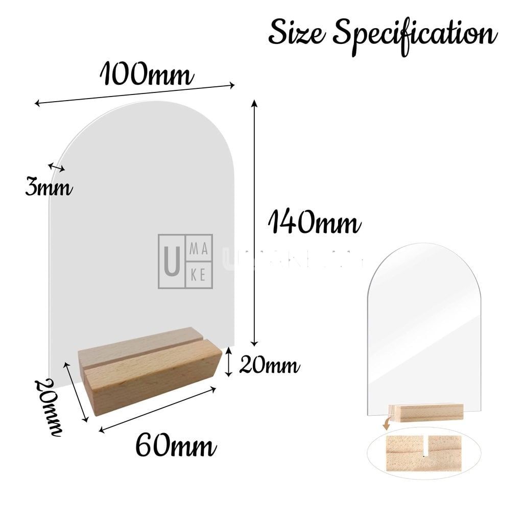 DIY Acrylic Table Number with Wooden Base