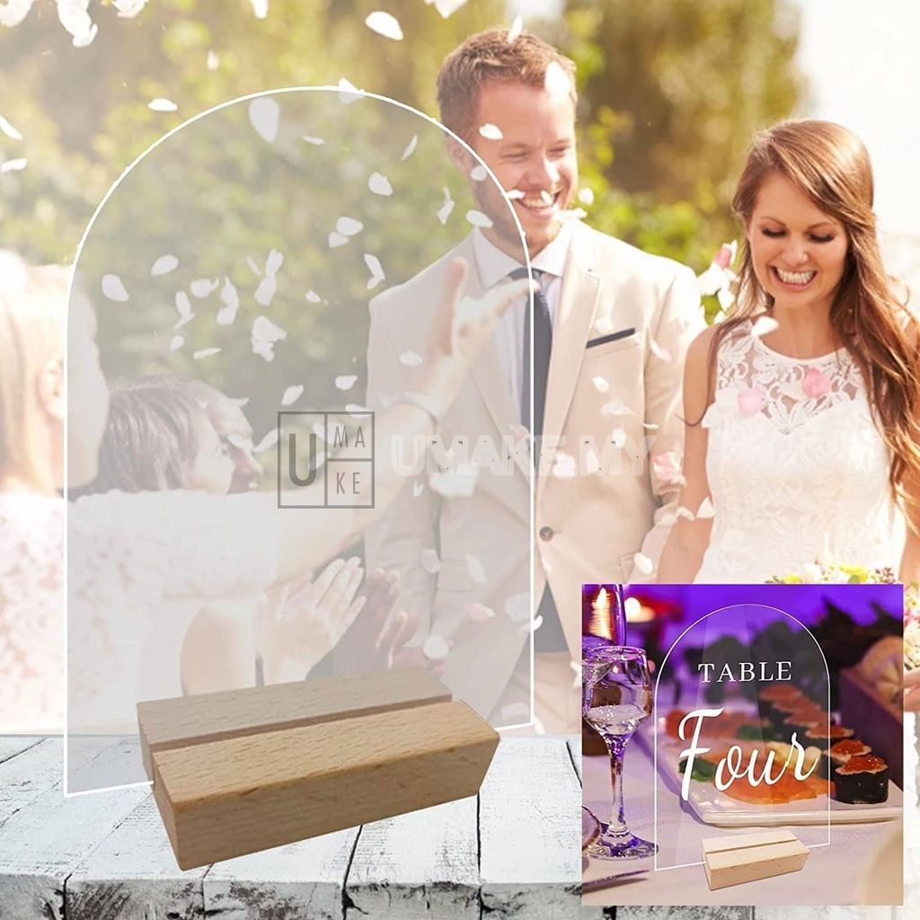 DIY Acrylic Table Number with Wooden Base