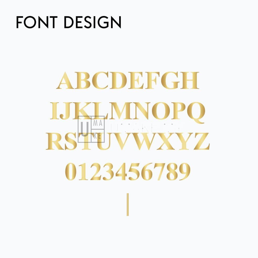 Gold Mirror Acrylic Cake Topper (Initials)