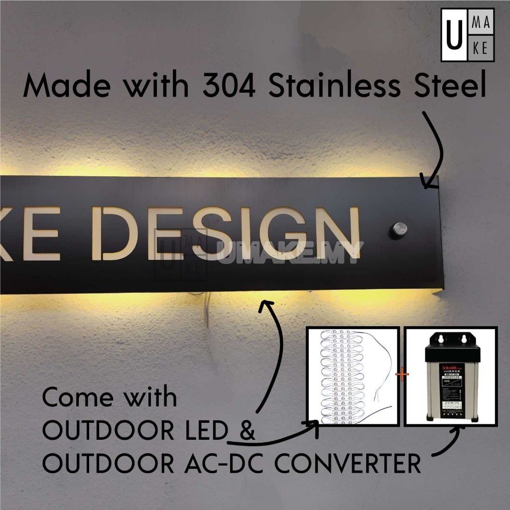 Stainless Steel LED House Number Plate