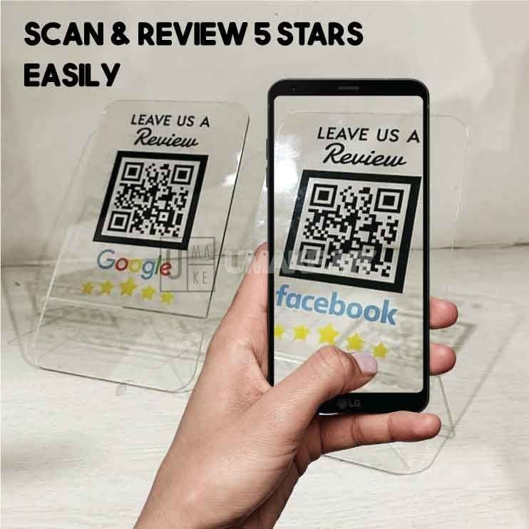 5-Star Review QR Code Stand
