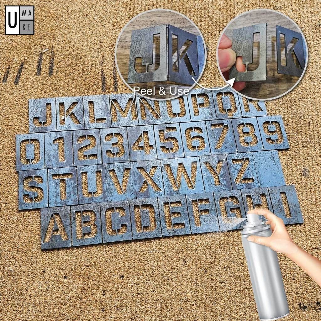 Mini Steel Stencil Plate (A-Z / 0-9) — 3cm set