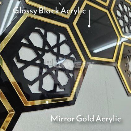 Allah Muhammad Gold Acrylic Mini Panel