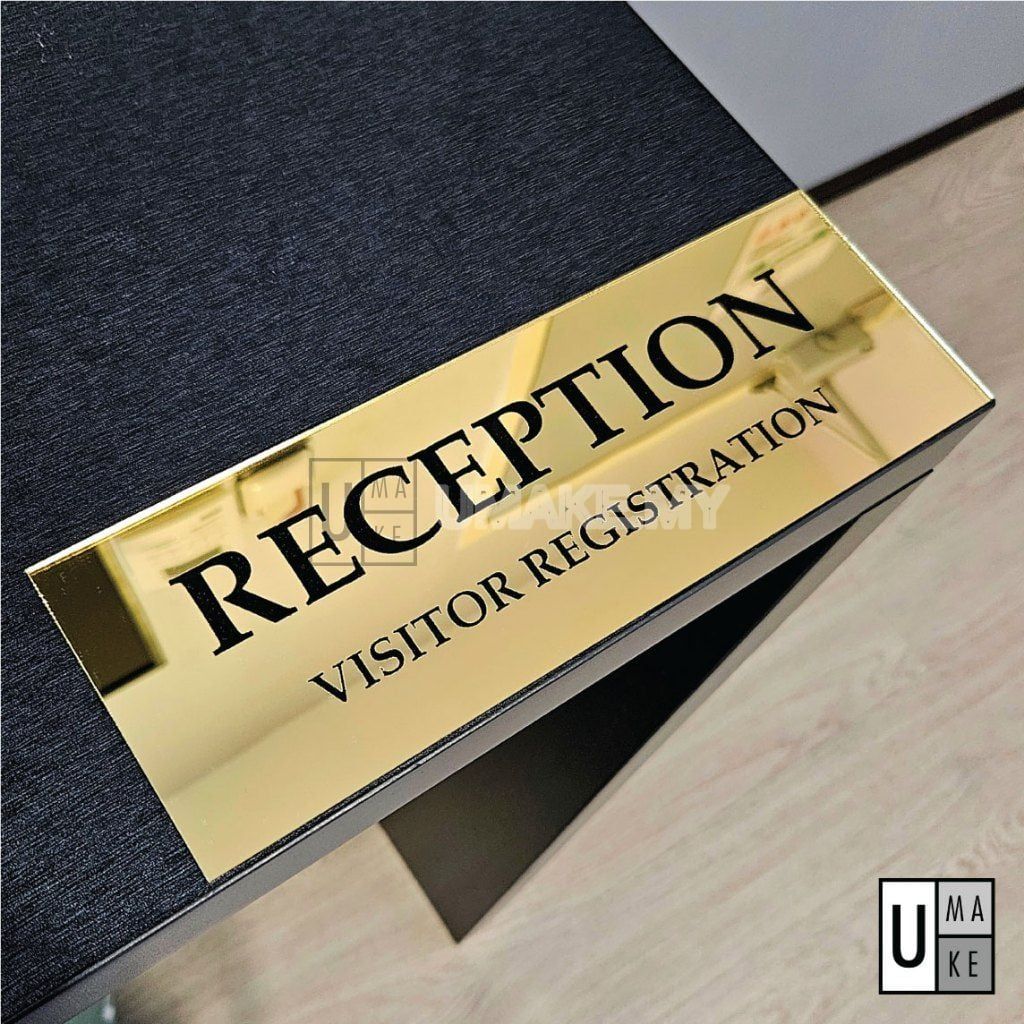 Mirror Acrylic Office Door Sign (Custom Text)