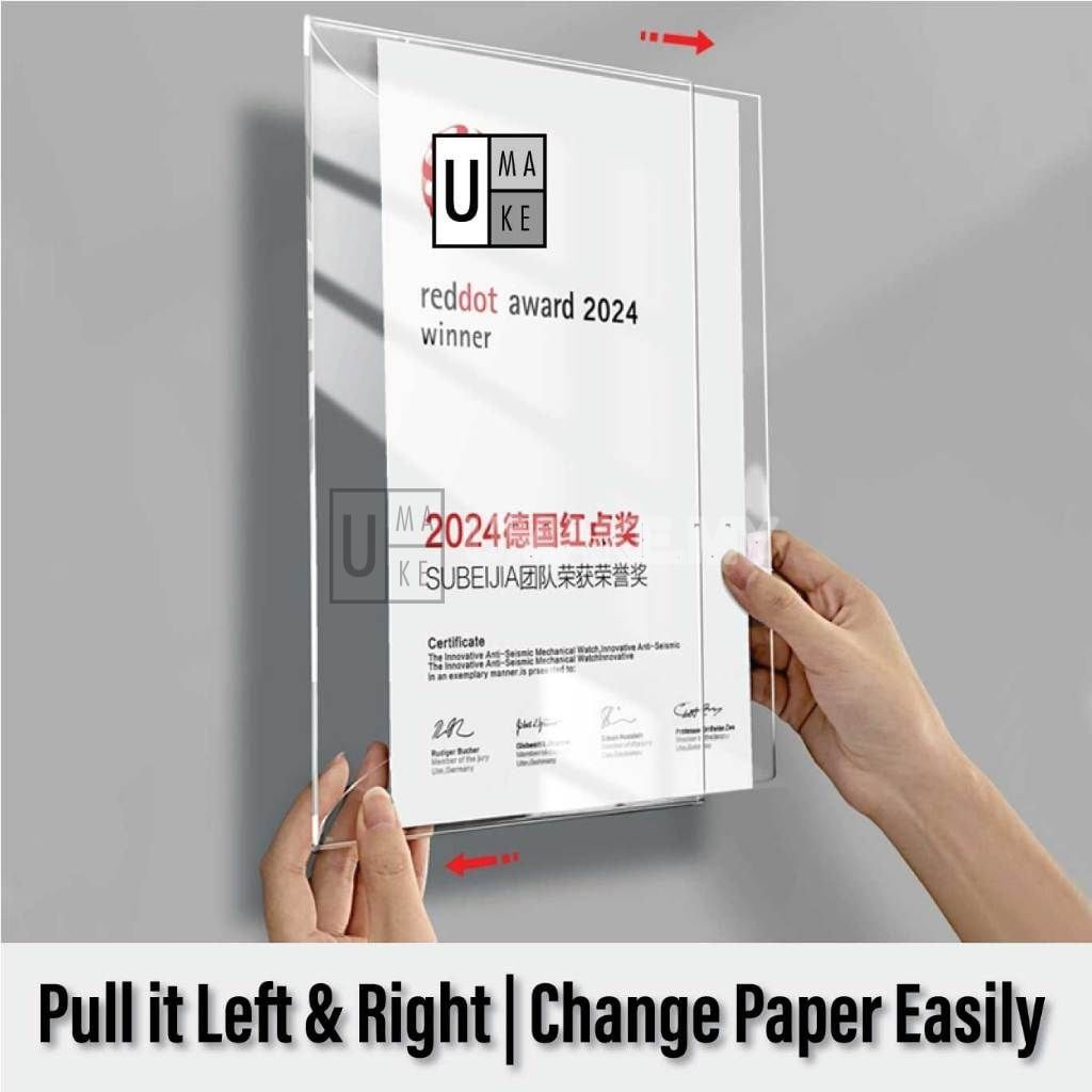 No-Drill Acrylic Wall Display Frame