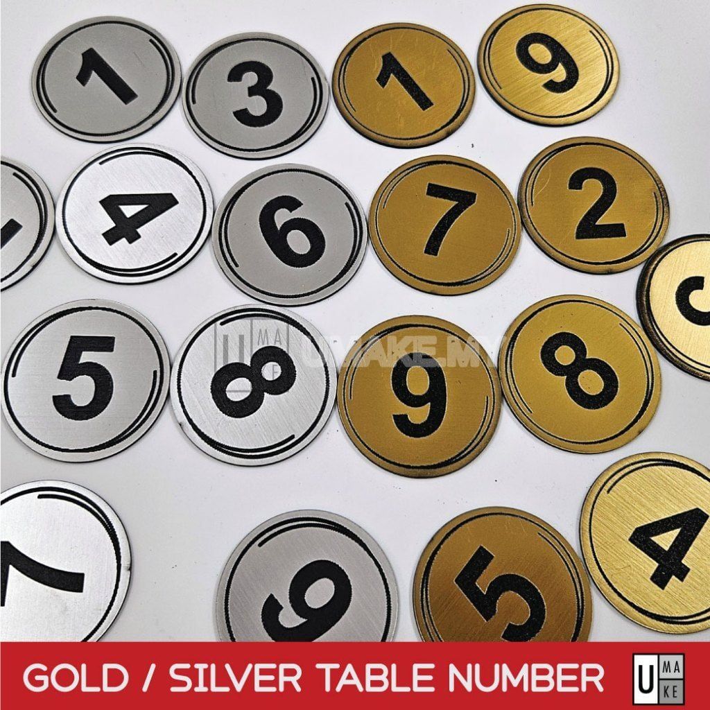 Metallic Acrylic Table Number (Laser Engraved)