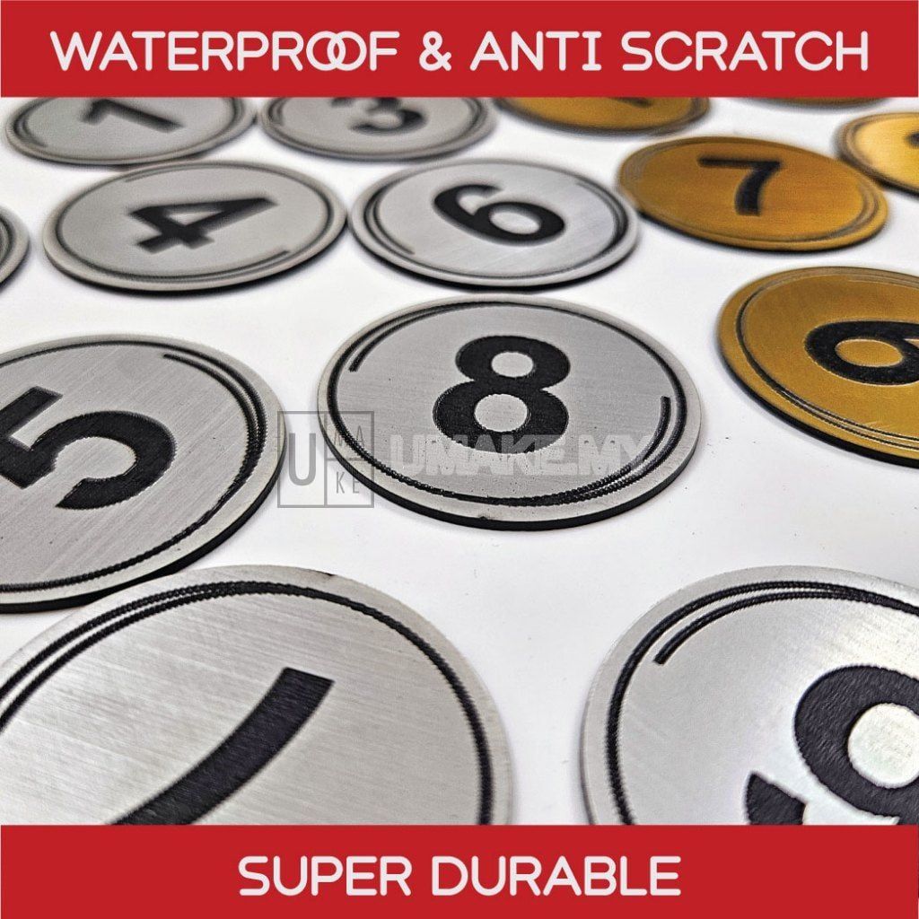 Metallic Acrylic Table Number (Laser Engraved)