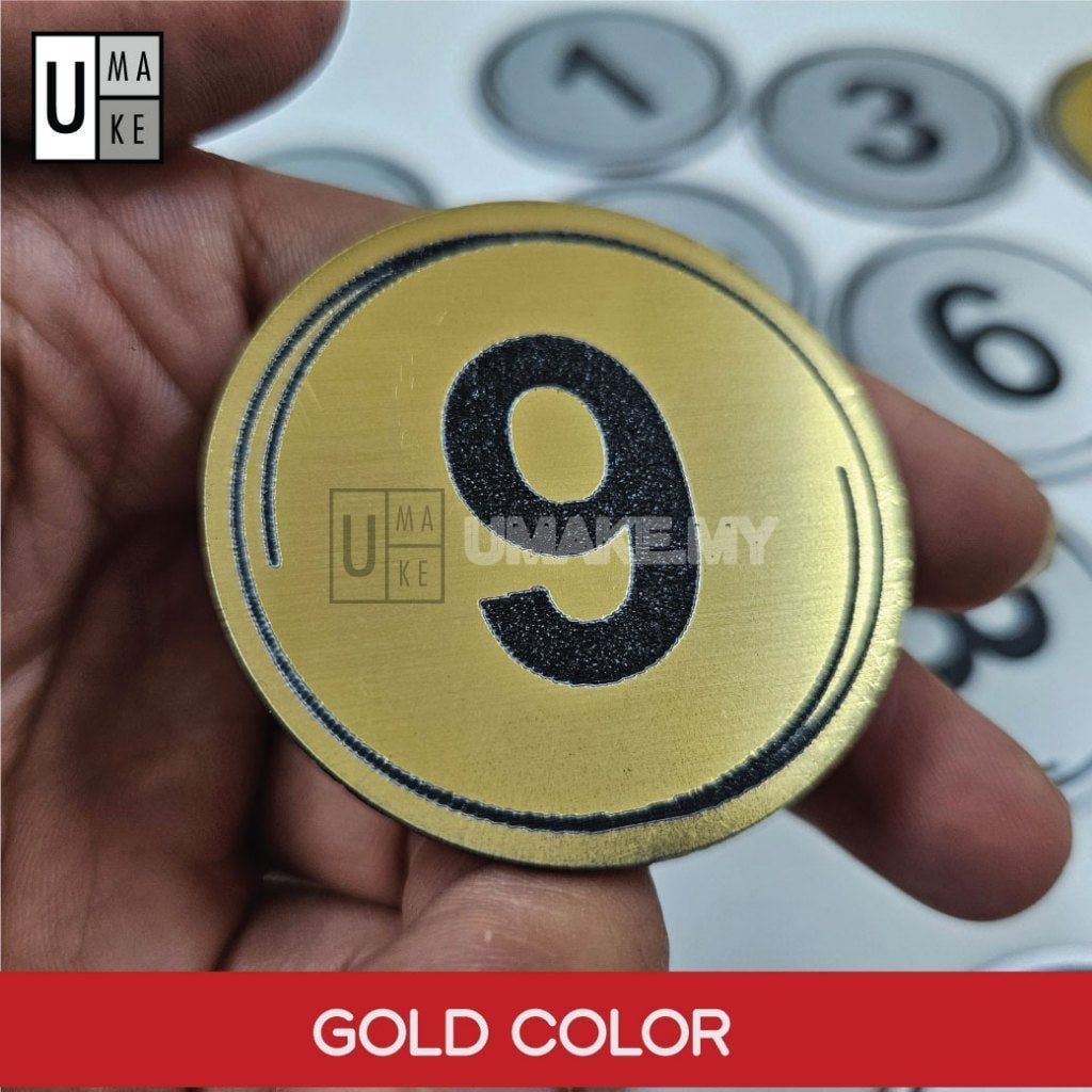 Metallic Acrylic Table Number (Laser Engraved)