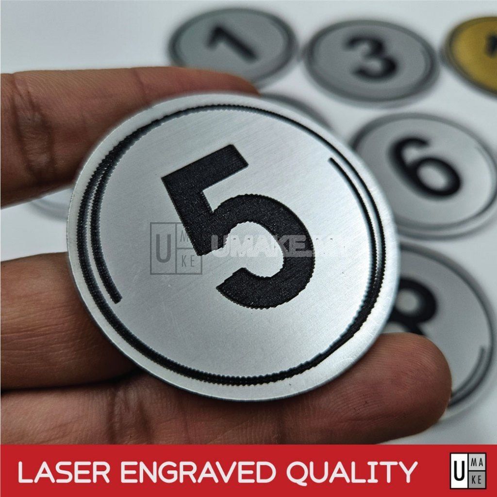 Metallic Acrylic Table Number (Laser Engraved)