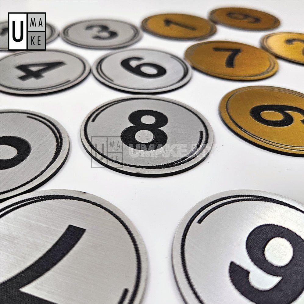Metallic Acrylic Table Number (Laser Engraved)