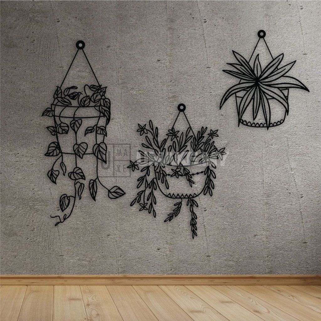 Metal Wall Art — Flower in Pot