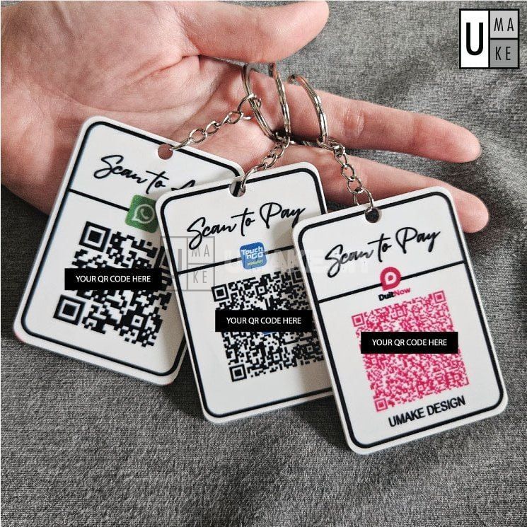 Acrylic QR Code Payment Keychain (DuitNow / TNG)