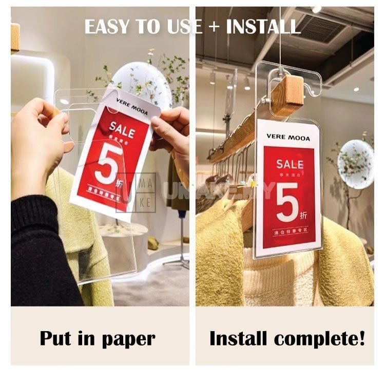Acrylic Hanger Price Tag Display (A6)