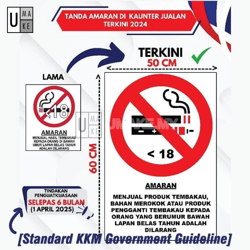Smoking Zone / Vaping Zone Sign (KKM)