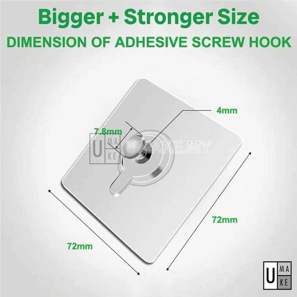 Heavy Duty Adhesive Wall Hook (No Drill)