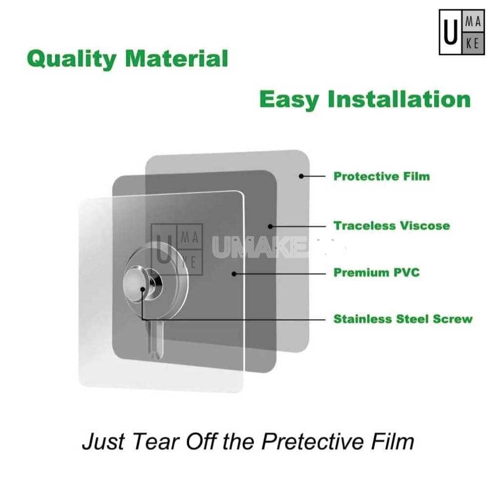 Heavy Duty Adhesive Wall Hook (No Drill)