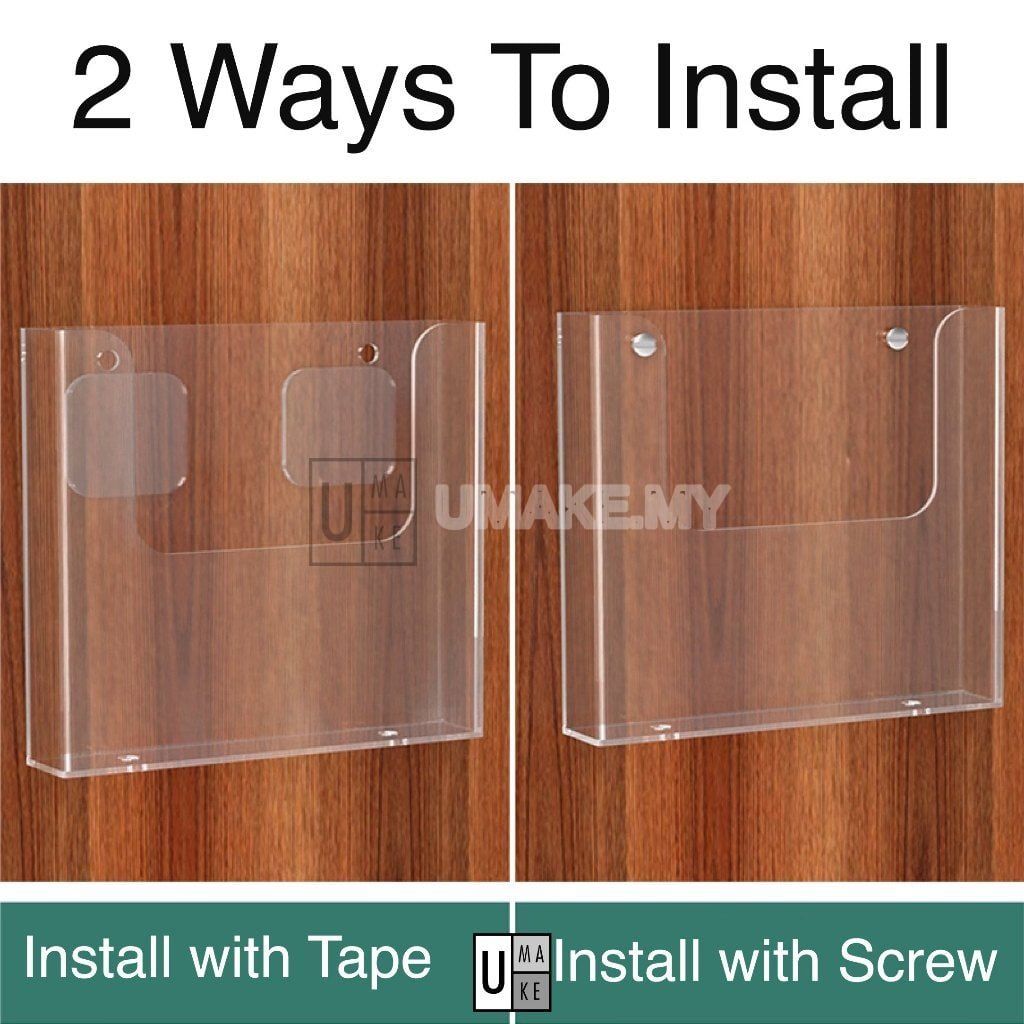 Acrylic Wall Mounted Brochure Holder